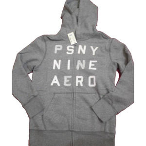New, Size 10- P.S. Aeropostale Kids Gray L/S, Appliquéd Lettering, Hoodie